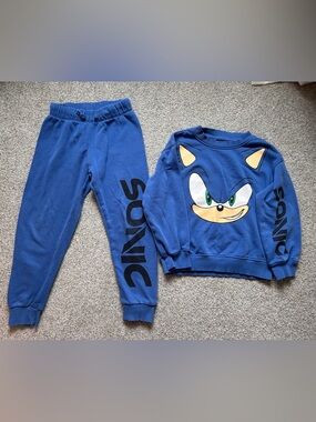 H&M Blue Sonic Graphic Sweatpants & Joggers Bottoms